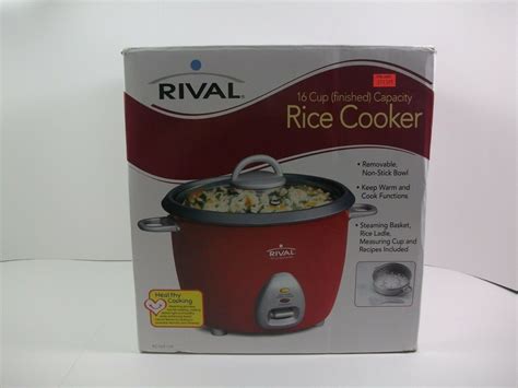Rival Rice Cooker 16 Cup Finished Capacity New Open Box Red Cookers