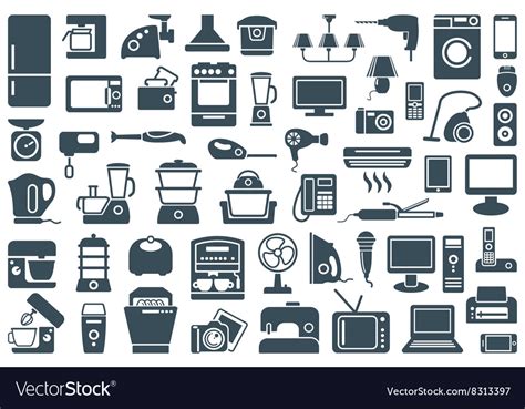 Home Appliances Icons Royalty Free Vector Image