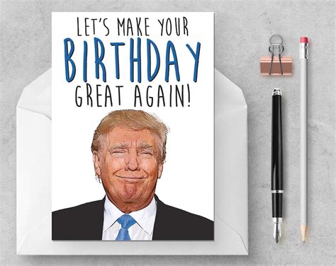 Donald Trump Birthday Great Again Funny Birthday Card Etsy
