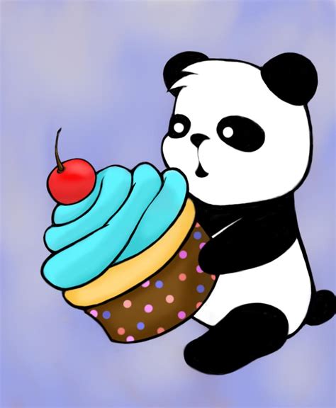 Panda And Cupcake By Jinnyblue On Deviantart