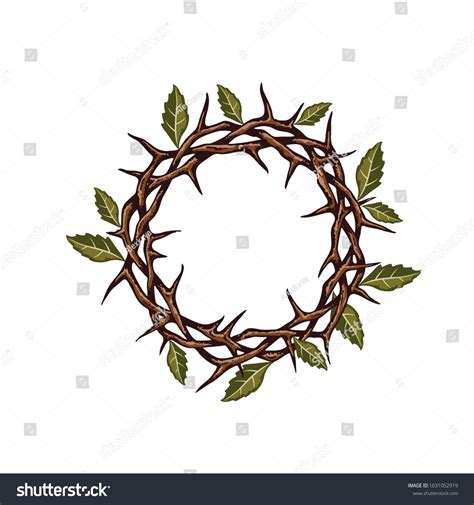 Jesus Crown Thorns Leaves Image Isolated Stock Vector Royalty Free