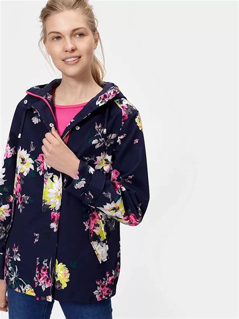 Joules Right As Rain Coast Waterproof Printed Jacket French Navy Floral