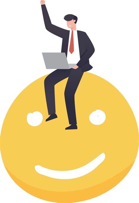 Happy Businessman Working On Smile Face Positive Thinking Optimistic