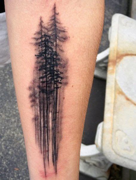 70 Pine Tree Tattoo Ideas For Men Wood In The Wilderness Tree