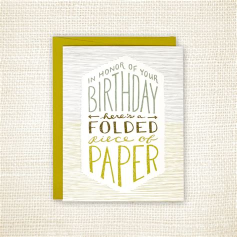 Birthday Card Folded Paper Etsy