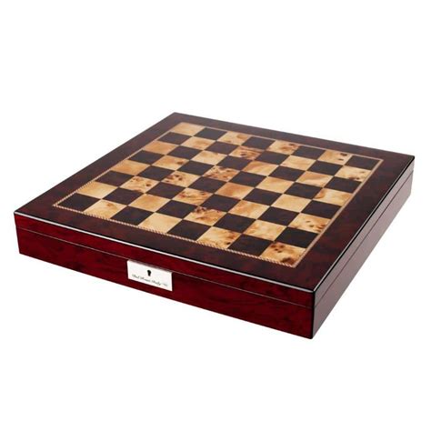 Chess Board Box 20in Mahogany With Storage Mind Games