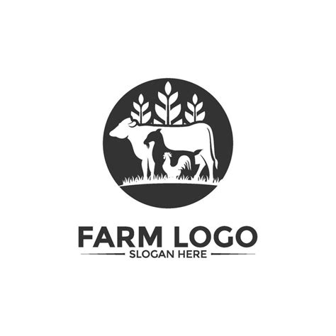 Farm Animal Logo Design Vector Simple Livestock Or Farm Logo Template