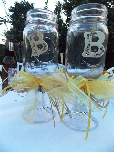 Mason Jar Glasses Bride And Groom Mr And Mrs B Country Wedding