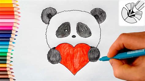 How To Draw A Cute Panda With A Heart Easy Drawing Tutorial Youtube
