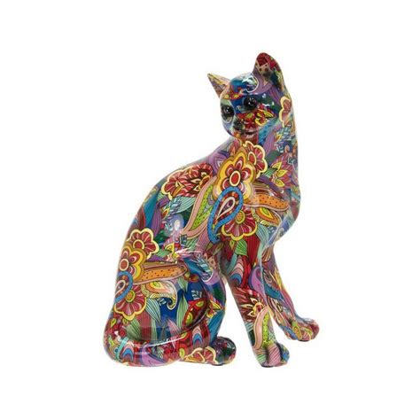 Cat Statue Sitting In Resin Groovy Art Xl Etsy