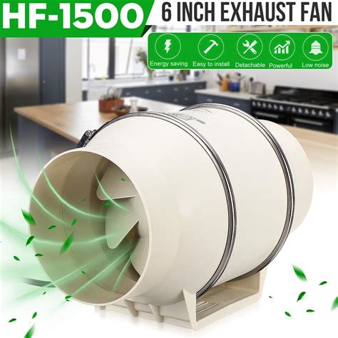 Warmtoo 220v 6 Inch Low Noise Inline Duct Hydroponic Air Blower Fan