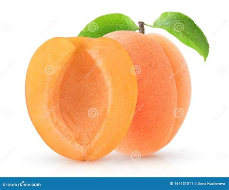 Isolated Cut Apricots Stock Image Image Of Fruit Ingredient 164131011