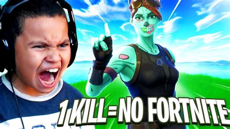 1 Kill 1 Day My Little Brother Cant Play Fortnite Most Intense Game