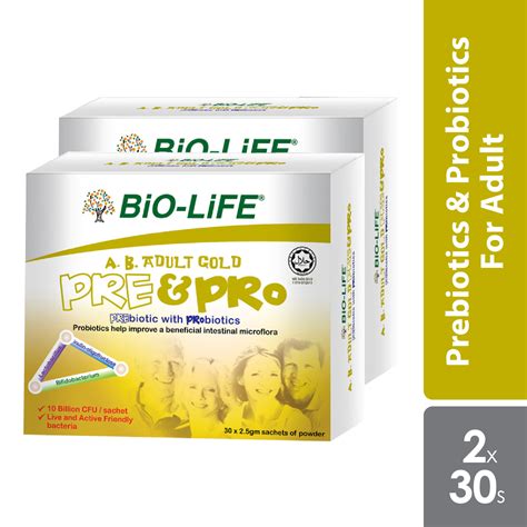 Bio Life Ab Adult Gold Prebiotic With Probiotic 25g 2x30 Sachet
