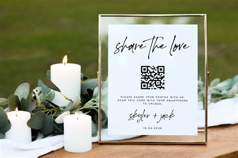 Share The Love Qr Code Sign Template 5x7 And 8x10 Photo Album Etsy Uk