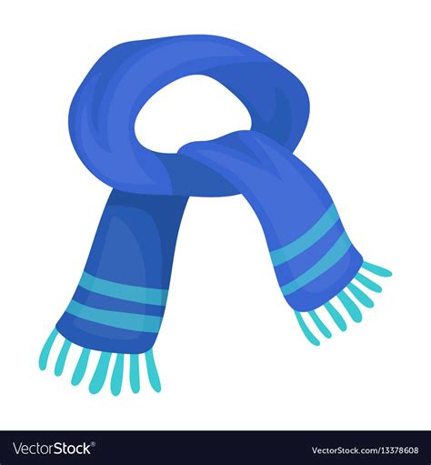 The Blue Scarfwinter Warm Wool Scarf For The Neck Vector Image