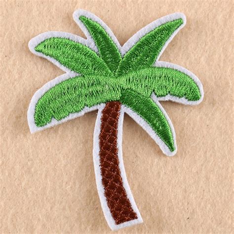 Mairbeon 5pcs Coconut Palm Tree Embroidered Patch Iron On Patch Diy