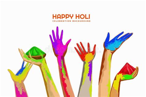 Festival Of Colors Celebration Happy Holi Card Holiday Background Stock