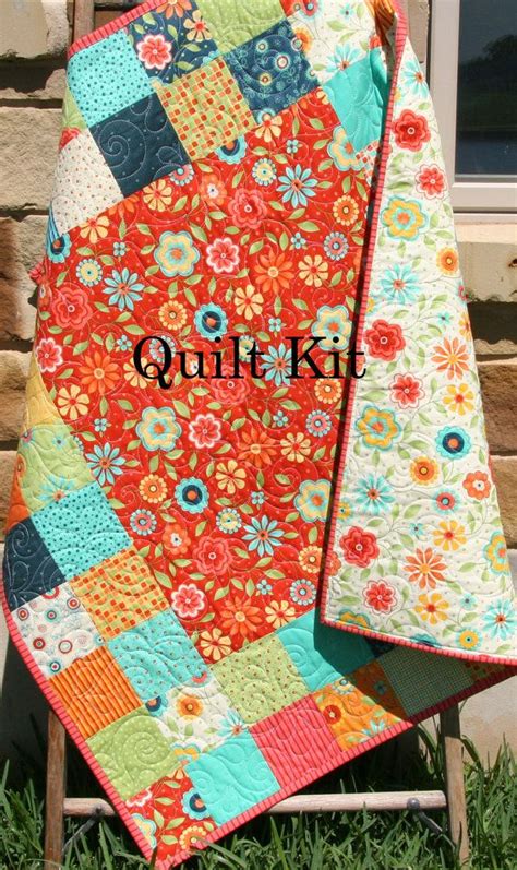 Quilt expressions is your one stop shop for quilting supplies, quilt patterns, do it yourself quilting kits, thread and notions and any materials you might need for long arm quilting. LAST ONE Quilt Kit, Baby Blanket Project, Moda Fabrics Block Party, Flowers Red Yellow Orange ...