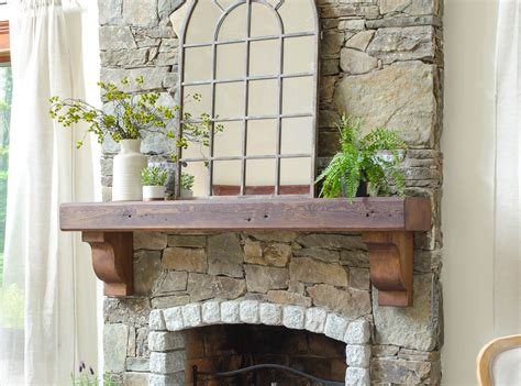 how to build a fireplace mantel shelf over brick