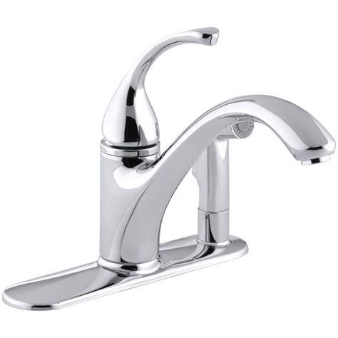 From kohler white kitchen faucets to the polished brass kitchen faucet, there is a look that's beautiful and easy to use, to meet the needs of every consumer. KOHLER Forte Single-Handle Standard Kitchen Faucet with ...