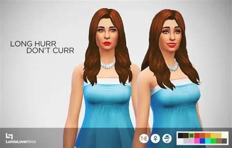 Sims 4 Hairs ~ Lumia Lover Sims Long Hurr Dont Curr Hairstyle Retextured