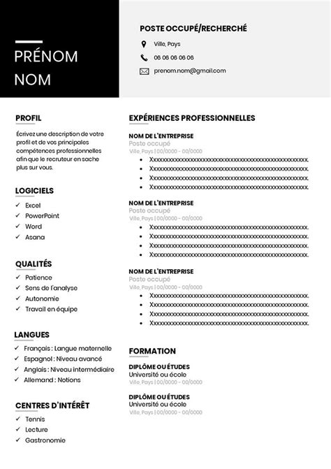 Modele Cv Sans Photo Exemple De Cv Sans Nouveau Exemple Cv Sans Exemple