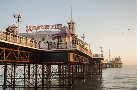 Brighton Pier At Dusk Landscape Photograph Brighton Photography