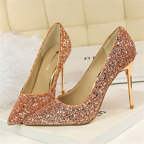 Bigtree Design Pumps Luxury 2018 Women Wedding Bridal Pumps Glitter