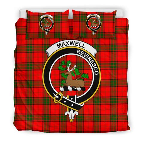 Tartan Maxwell Bedding Set Clan Crest Twin Queen And King Size