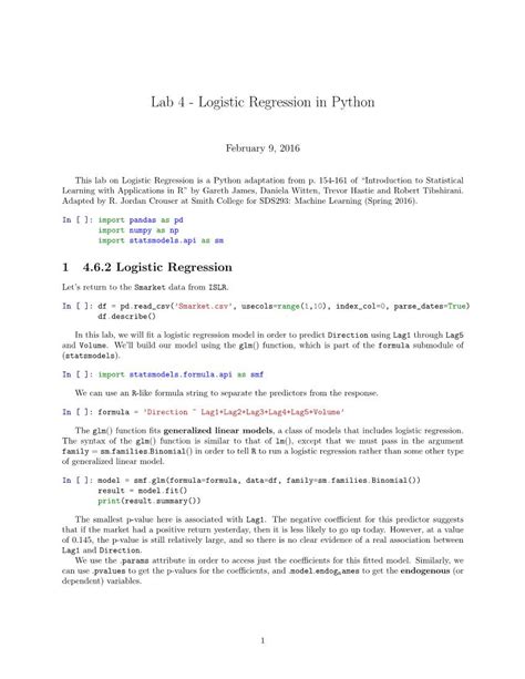 Logistic Regression In Python DocsLib