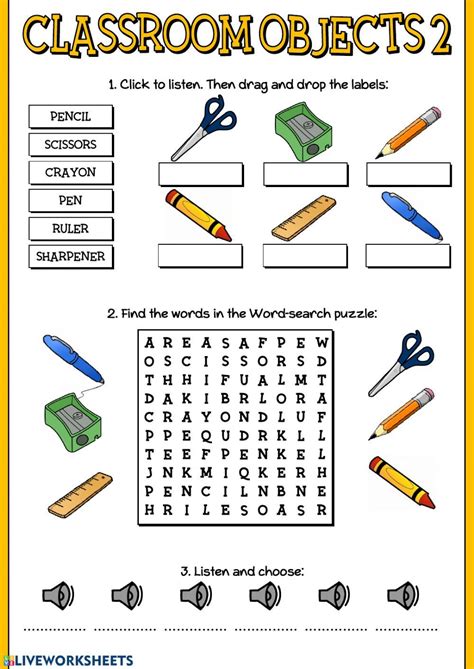 Pin On Classroom Objects Esl English Worksheets