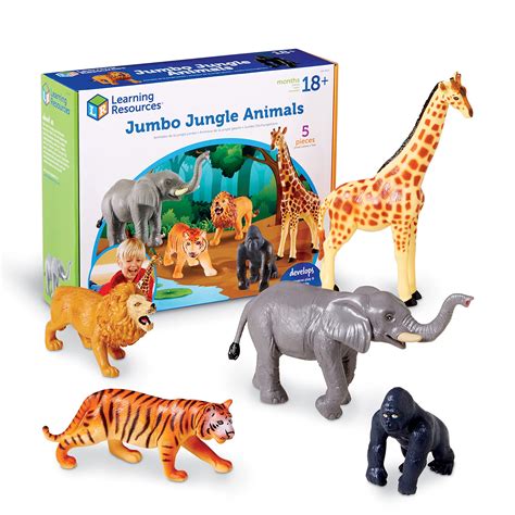 Learning Resources Jumbo Jungle Animals I Lion Tiger Gorilla