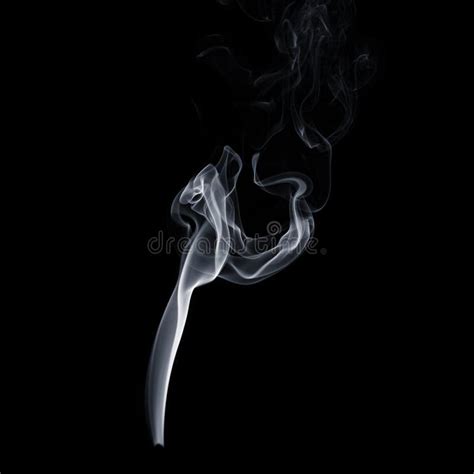 Flowing Smoke On Black Background White Vapor Abstract Flow Of