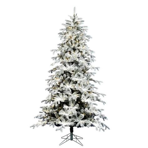 Vickerman 65 Ft Pre Lit Traditional Flocked White Artificial Christmas