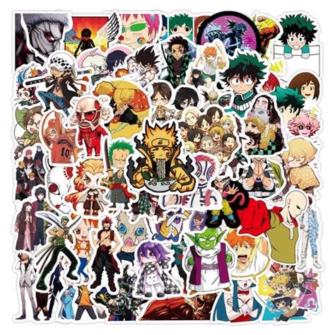 10 1000 Random Mix Anime Sticker Pack Waterproof Reusable Etsy
