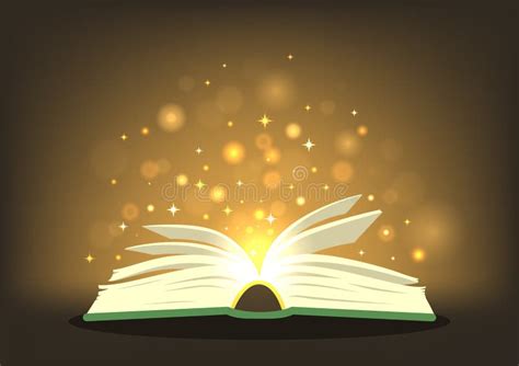 Magic Book With Magic Lights Stock Vector Illustration Of Light