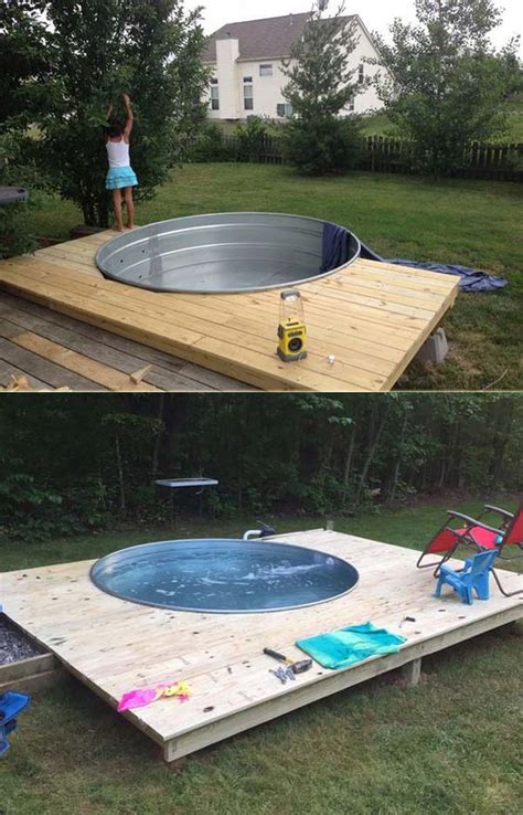 Galvanized Stock Tank Turned Into Backyard Private Pool Proud Home Decor