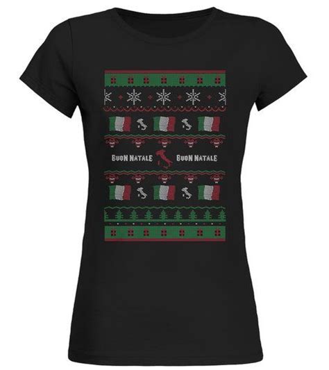 Buon Natale Christmas Party Wear Round Neck T Shirt Woman Shirts Tshirts Christmas Party