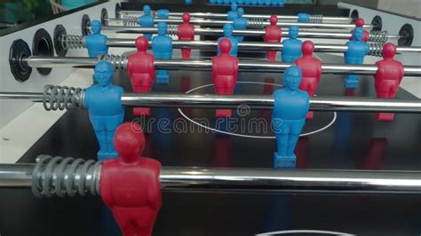 Table Foosball Soccer Table Football For Stand Game Playing Stock