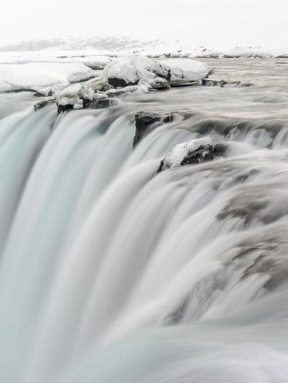 Godafoss Waterfall During Winter Europe Iceland Photographic Print