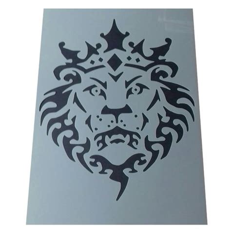 East Urban Home Lion Head With Crown Stencil Crown Stencil Stencils