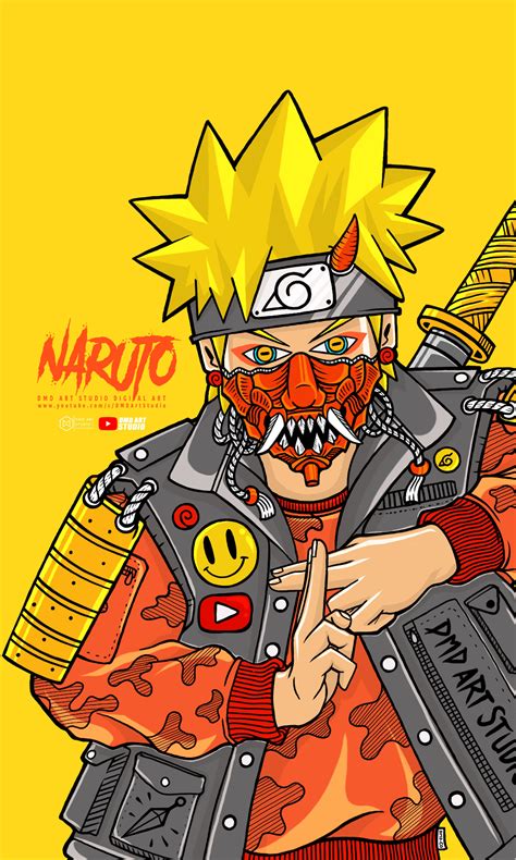 Redraw Naruto Uzumaki Dämonen Samurai Ninja