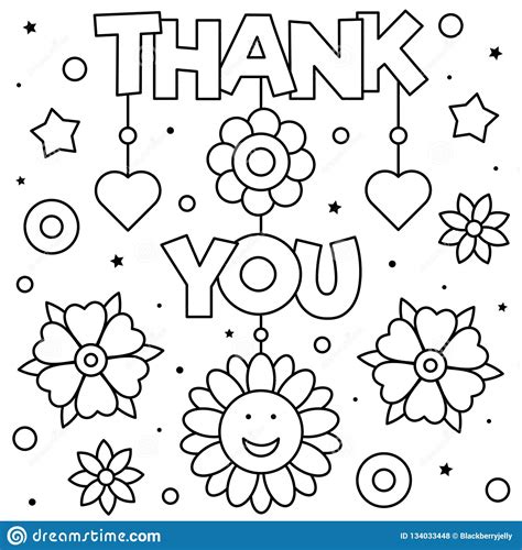 Thank you coloring pictures 2464. Thank You. Coloring Page. Black And White Vector ...