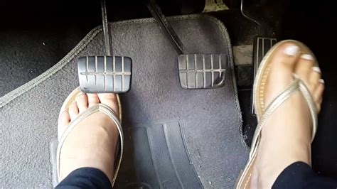 Dangling Pedal Pumping And Driving In Gold Sandals Youtube