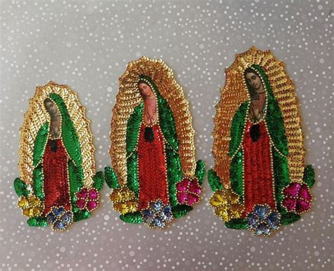 Virgen De Guadalupe Patch Our Lady Of Guadalupe Sequin Etsy Virgen