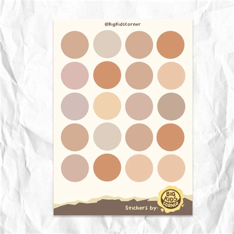 Cute Aesthetic Nude Circle Stickers Dot Stickers For Journals