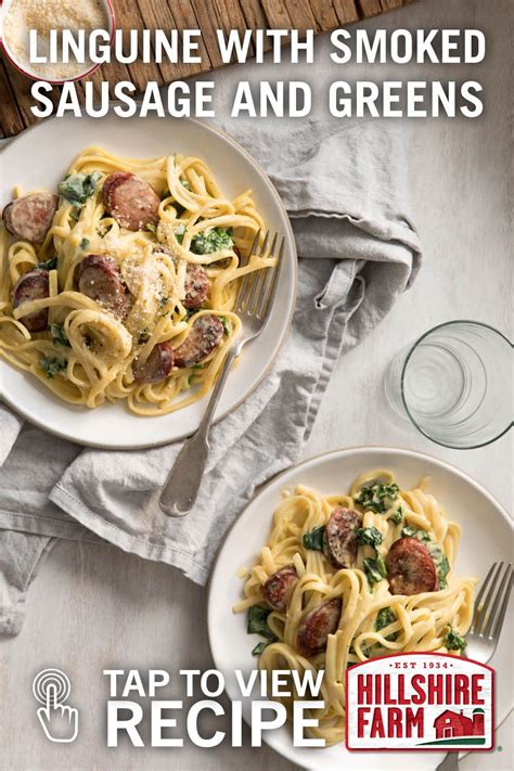 Linguine With Hillshire Farm Smoked Sausage And Greens