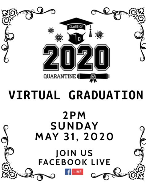 Class Of 2020 Virtual Graduation Ceremony Template Postermywall
