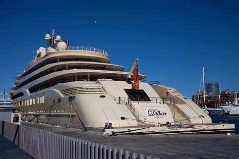 Dilbar The Worlds Largest Private Motor Yacht Stock Photo Download
